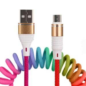 MAYOREO CABLE USB DE DATOS DE RESORTE ELÁSTICO Y ESTIRABLE