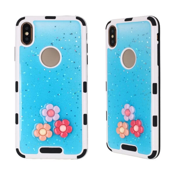 Mayoreo carcasas para celular epoxi TPU + PC con decoración floral para iPhone11/iPhone11Pro