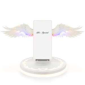 Cargador inalámbrico de alas de ángel de carga rápida y segura