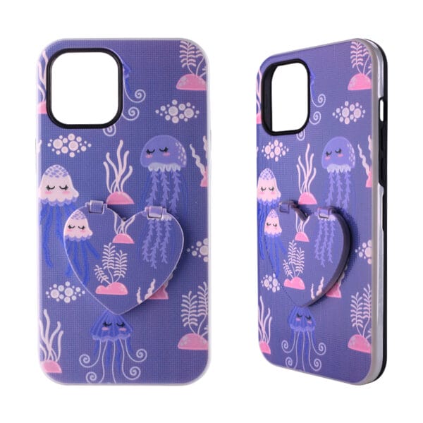 Funda 2 En 1 En Dibujo Relieve 3D UV  Con Soporte Invisible De Espejo