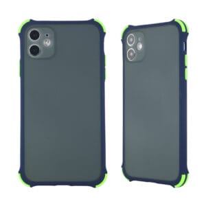 Funda Anti-Choque En Negro De Aceite De Goma Con Marco Brillante Para iPhone12