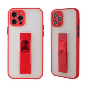 Funda Transparente TPU+PC Con Soporte Invisible Pelgable Para iPhone