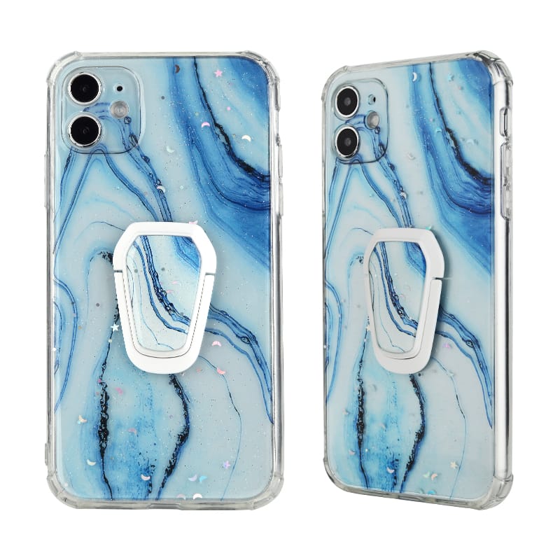 Anti-fall TPU+Acrylic Case with Drawing and Epoxy Stand for iPhone12Pro/12Promax 1 Anti-fall TPU+Acrylic Case with Drawing and Epoxy Stand for iPhone12Pro/12Promax