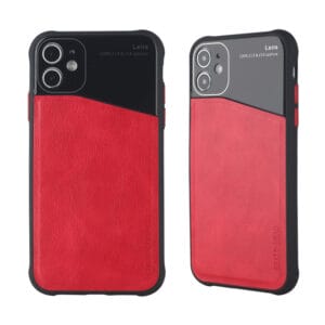 TPU + PC + PU fibra de carbono patrón cuero Paste funda para celulares Para iPhone12/12Pro