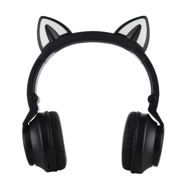 Auriculares inalámbrico V5.0 para niños con orejas de gato plegable en la oreja estéreo inalámbrico con micrófono LED luz RGB