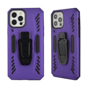 Funda Anti-Choque TPU+PC Único Color En Diseño Malla Con Soporte Pelgable Y Anillo De  Cinturón iPhoneX/iPhone12