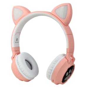 Auriculares inalámbrico V5.0 para niños con orejas de gato plegable compatible con smartphones PC Tablet