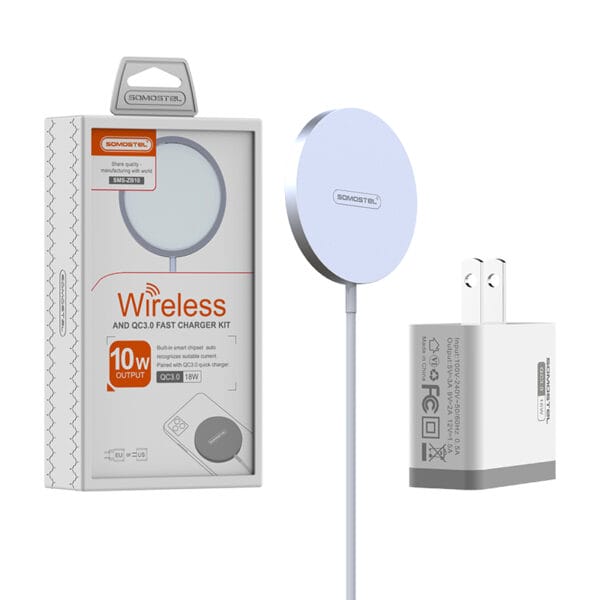 Wireless Magnetic Charger + Travel Charger Kit QC3.0