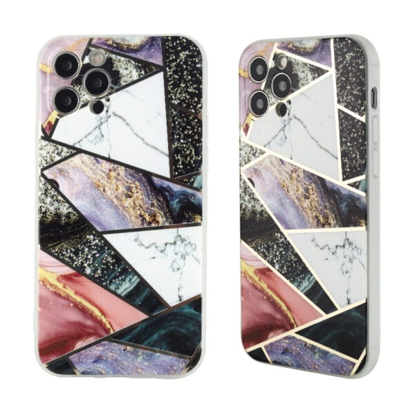 Funda 1.6mm TPU Plana Galvanoplastia Dual Caras De IMD En Dibujo Colorido Para iPhone12/12mini