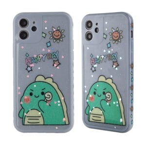 Funda TPU Flexibilidad Recta ConTres Bordes En Dibujos,Hueco Exacto+Epoxy Dibujos Para iPhone12/12mini