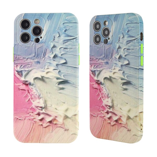 Funda TPU Flexibilidad Con Botones De Colores Contrastes Y Hueco Exacto Para iPhone12