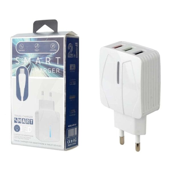 Cargador rápido 3.0 cargador de pared adaptador de solo/doble/triple puerto adaptativo compatible para Samsung iPhone