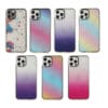 Dual Sided IMD Flat Flat Galvanoplast TPU Case In Gradient Colour And Epoxy Glitter For iPhone12mini 14 15 9