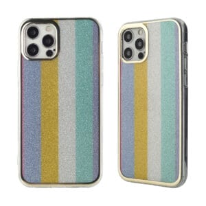 Funda TPU Galvanoplastia Plana Dual Caras De IMD En Color Gradiente y Glitter Para iPhone Series