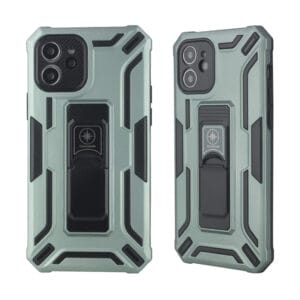 Funda TPU+PC Serie Warship En Color Espay Con Soporte Pelgable De Uso vertical y horizontal Para iPhone11/12Max