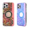 IMD Dual Sided Flat Galvanoplast TPU Case With Colourful Blue-ray Pattern And Flash Dust For iPhone12/12mini 14 08 6