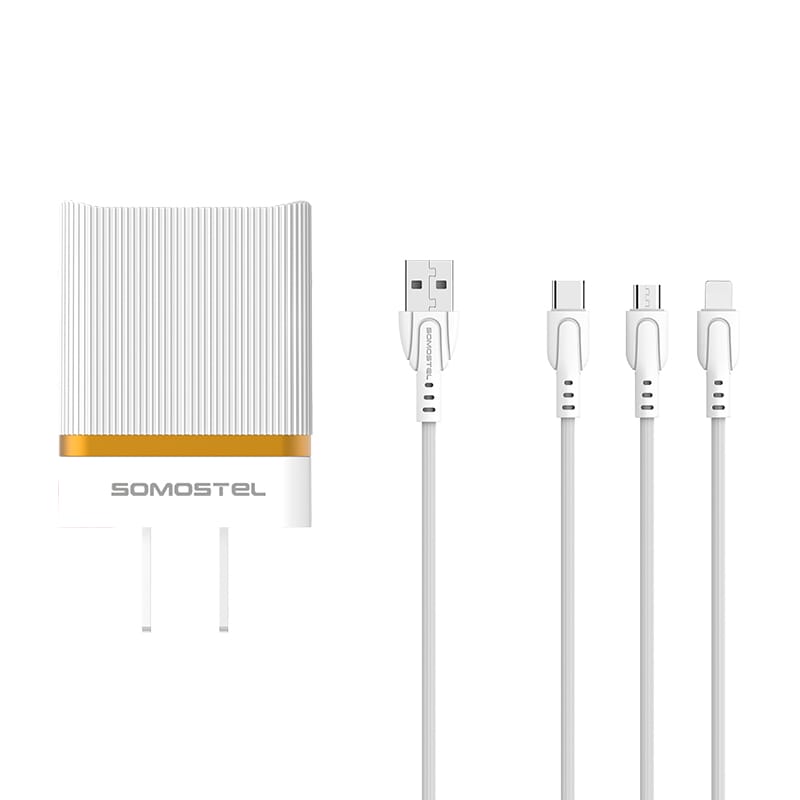 SMS-A105 2.1A silver / gold usb charger + usb cable 1 SMS-A105 2.1A silver / gold usb charger + usb cable