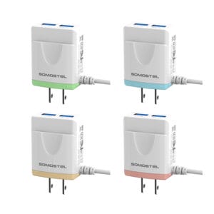 SMS-A103 Dual USB Charger 2.4A with cable with 4-colour types