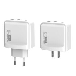SMS-A114 Cargador rápido USB dual QC3.0 + 2.1A con luz LED