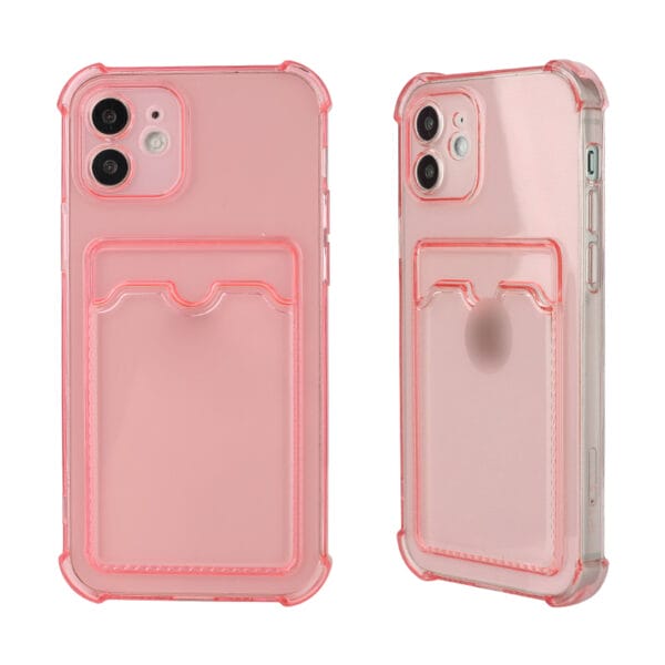 Anti-shock Transparent TPU Case with credit card holder slots pockets