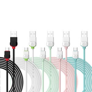 Colours USB-A cable, 2A fast charge, macaron colour
