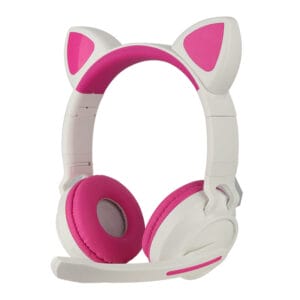 Wireless Headphones HZ-BT630 Cat Ear LED Light Up Foldable Over-Ear Headphones with Microphone