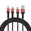 Cable USB 3 en 1 anti-rotura de aleación de aluminio 2.2A