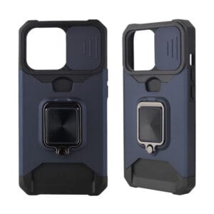 Funda Protección De Lente Deslizante Anti-Choque TPU+PC Con  Anillo De Soporte