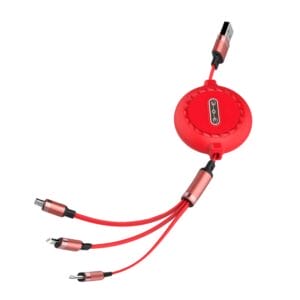 Cable de carga rápido retráctil múltiple de 2.4 A,  cable de carga USB 3 en 1 para IP/Tipo-C/Micro-USB