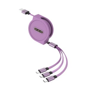 2.4 A Multi 2.4 A Retractable Fast Charging Cable for IP/Type-C/Micro-USB