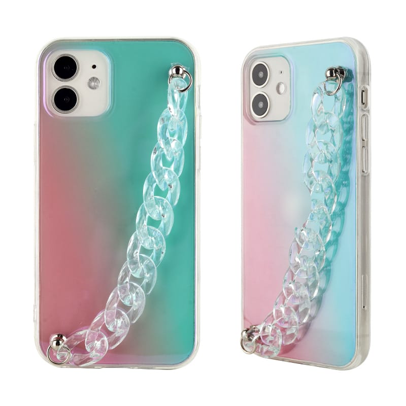 Dual sided tpu case from IMD in gradient colour with cute bracelet chain for iPhone13 9 Dual sided tpu case from IMD in gradient colour with cute bracelet chain for iPhone13 - Image 9