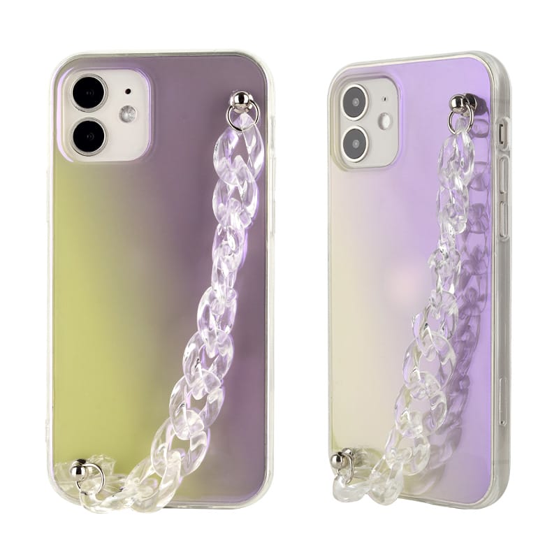 Dual sided tpu case from IMD in gradient colour with cute bracelet chain for iPhone13 1 Dual sided tpu case from IMD in gradient colour with cute bracelet chain for iPhone13