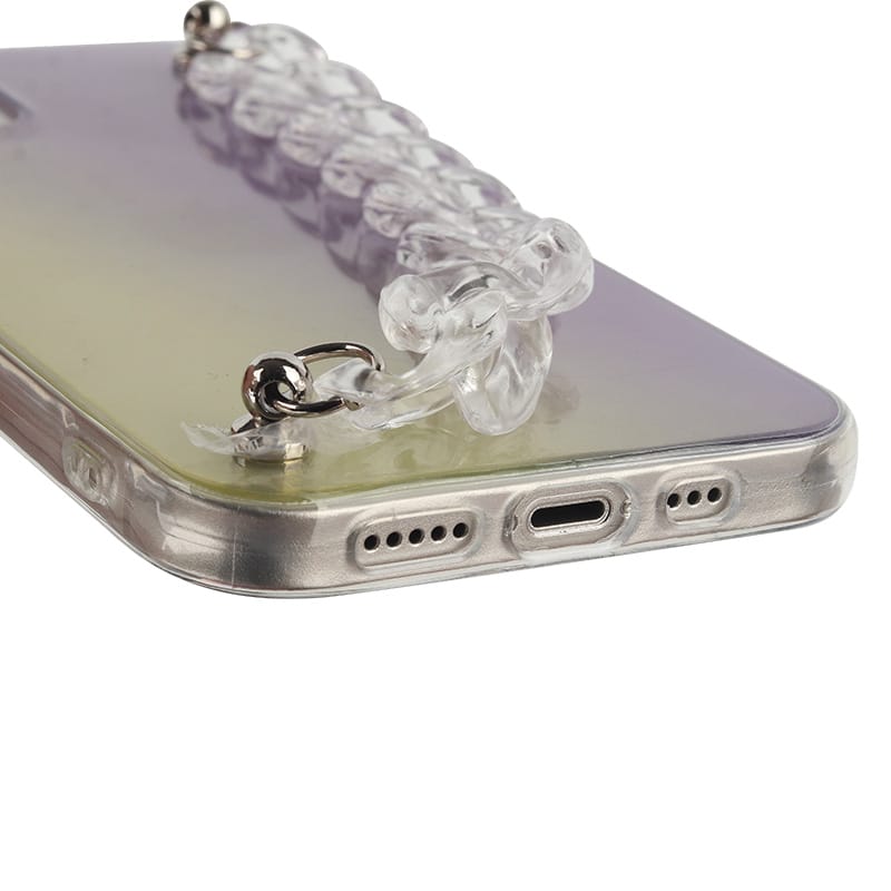 Dual sided tpu case from IMD in gradient colour with cute bracelet chain for iPhone13 4 Dual sided tpu case from IMD in gradient colour with cute bracelet chain for iPhone13 - Image 4