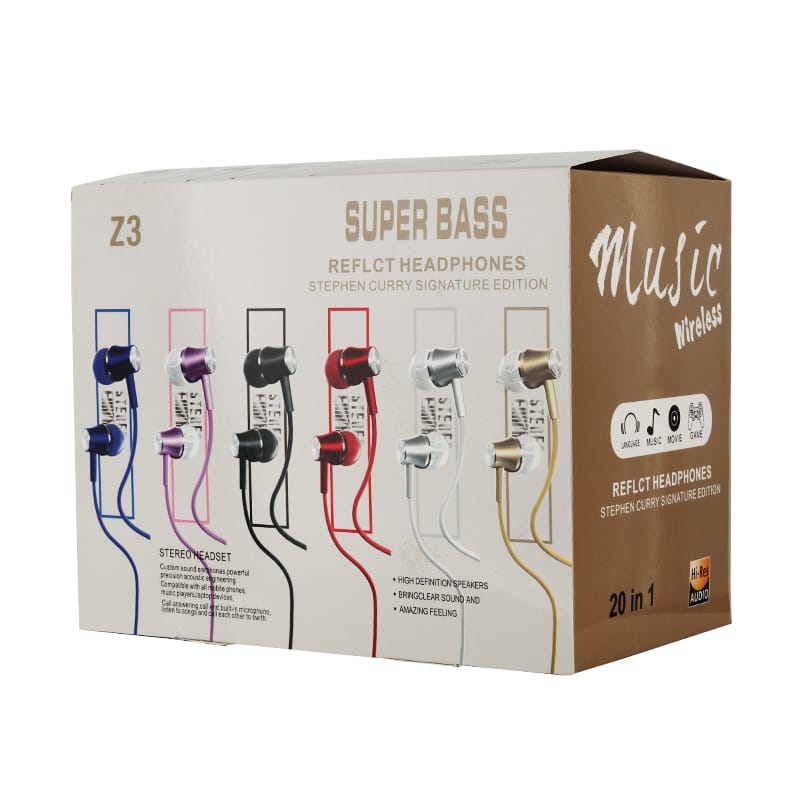 Z3 headphones with I-shaped 3.5mm interface with remote control and microphone, with packaging box 2 Z3 headphones with I-shaped 3.5mm interface with remote control and microphone, with packaging box - Image 2
