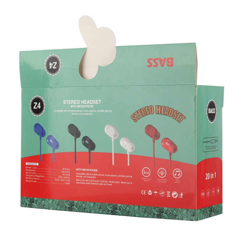 Z4 I-shaped 3.5mm interface headphones with remote control and microphone 3 Z4 I-shaped 3.5mm interface headphones with remote control and microphone - Image 3