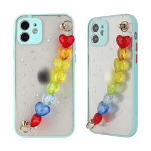 Anti-shock Case In Expoxy Drawing With Camera Hollow Excerpt And Cute Bracelet Chain