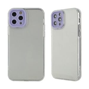 Carcasa de TPU de cristal transparente con protección de lente de cámara completa