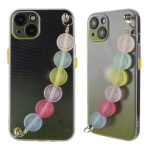 1.5mm TPU Transparent Design Cases with Lens Protection and Cute Bracelet Chain
