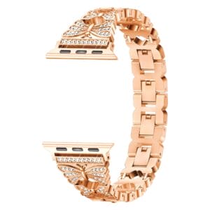 Stainless Steel Watch Strap, Women's Polished Watch Strap with Butterfly Buckle