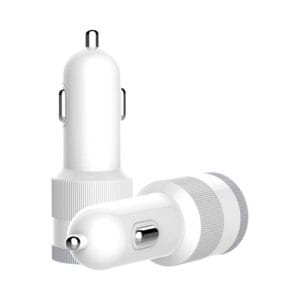 15W round shaped two-port car fast charger