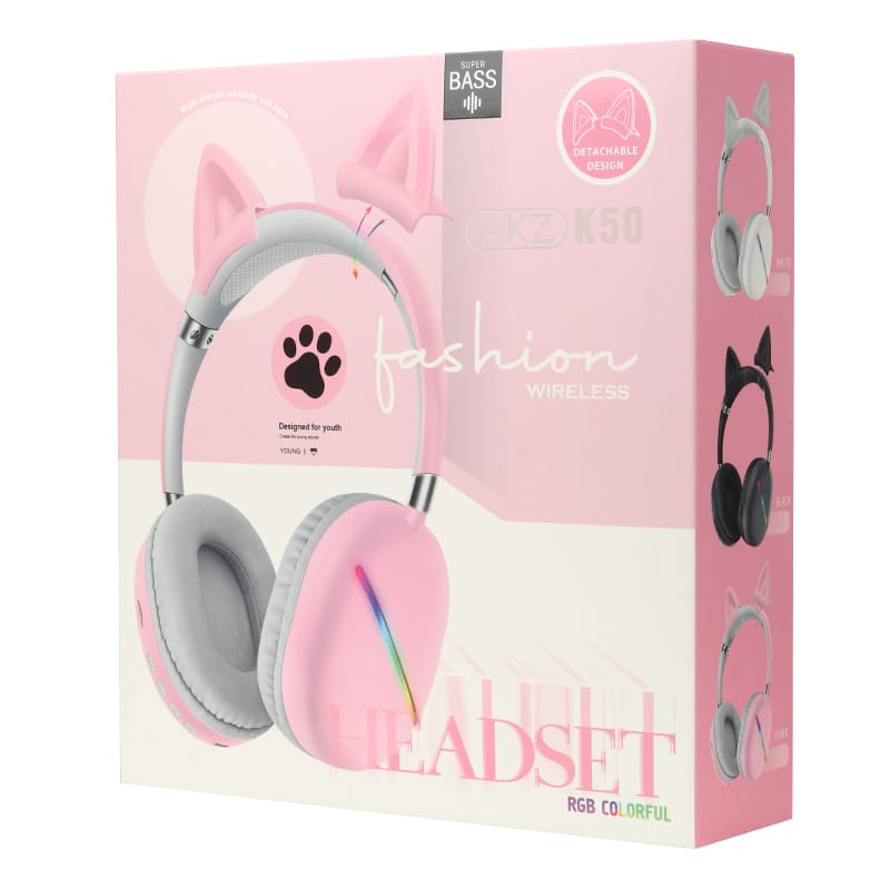 Wlreiess BT Cat Ear Headphones with LED light/TF/FM/Music listening/call function for mobile phone/tablet/PC 2 Wlreiess BT Cat Ear Headphones with LED light/TF/FM/Music listening/call function for mobile phone/tablet/PC - Image 2