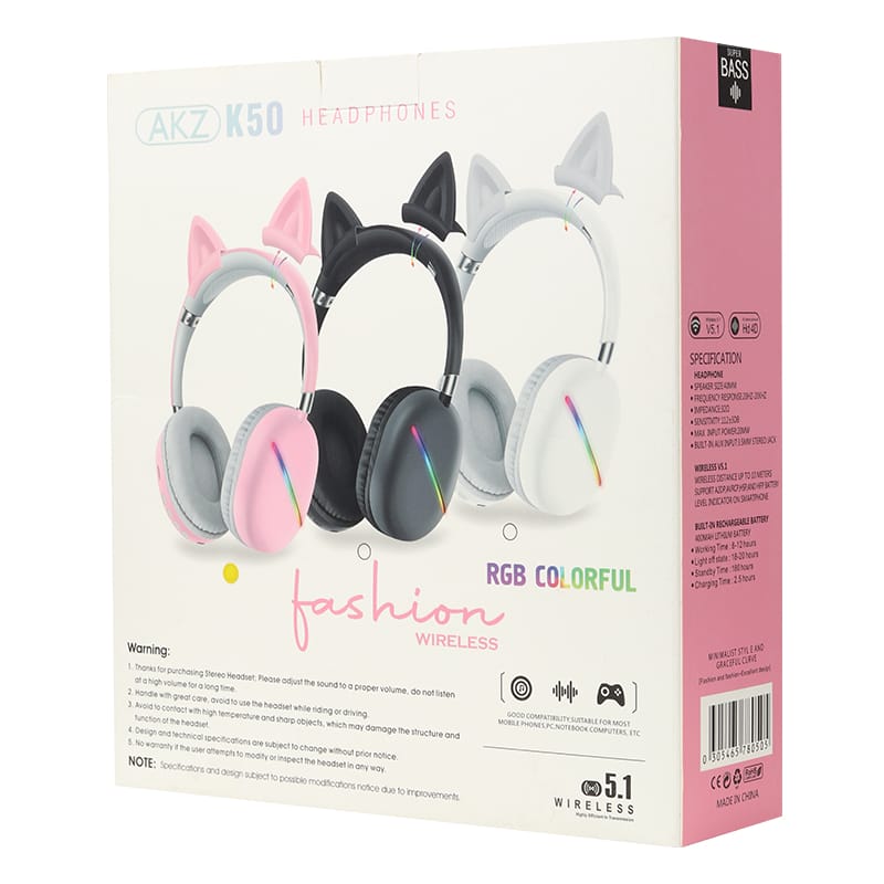 Wlreiess BT Cat Ear Headphones with LED light/TF/FM/Music listening/call function for mobile phone/tablet/PC 3 Wlreiess BT Cat Ear Headphones with LED light/TF/FM/Music listening/call function for mobile phone/tablet/PC - Image 3