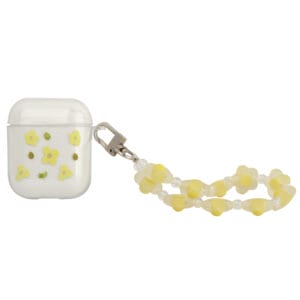 Protective TPU wireless headset case with single side buckle and pearl bracelet