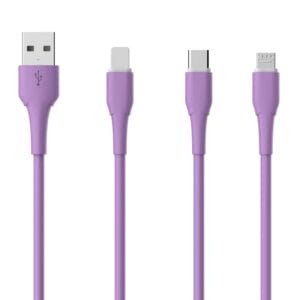Highly elastic TPE charging cable colour macaroni USB data cable for IPH/Micro/Type C