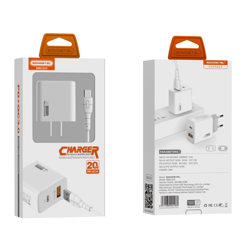 SMS-Q16 PD+QC3.O DOUBLE QUICK CHARGER KIT PROTOCOL 20W 6 SMS-Q16 PD+QC3.O DOUBLE QUICK CHARGER KIT PROTOCOL 20W - Image 6