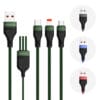 SMS- BW13 Fast Charge Cable 3 in 1 Output 2.1A Nylon Braided Fast Charge Data Cable 14 1 7