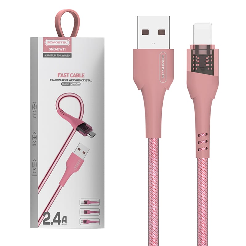 SMS-BW11 2.4A Transparent Mechanical Design Fast Charging USB Data Cable 12 SMS-BW11 2.4A Transparent Mechanical Design Fast Charging USB Data Cable - Image 12
