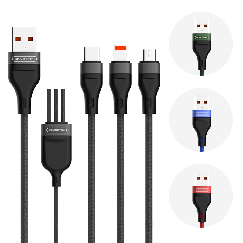 SMS- BW13 Fast Charge Cable 3 in 1 Output 2.1A Nylon Braided Fast Charge Data Cable 3 SMS- BW13 Fast Charge Cable 3 in 1 Output 2.1A Nylon Braided Fast Charge Data Cable - Image 3
