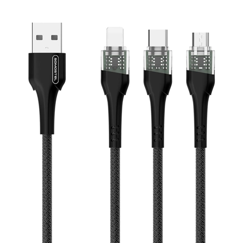 SMS-BW11 2.4A Transparent Mechanical Design Fast Charging USB Data Cable 5 SMS-BW11 2.4A Transparent Mechanical Design Fast Charging USB Data Cable - Image 5