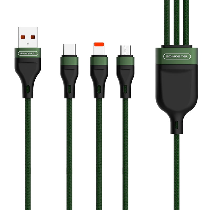 SMS- BW13 Fast Charge Cable 3 in 1 Output 2.1A Nylon Braided Fast Charge Data Cable 6 SMS- BW13 Fast Charge Cable 3 in 1 Output 2.1A Nylon Braided Fast Charge Data Cable - Image 6